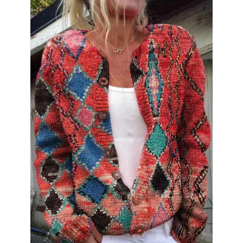 Digital Printed Cardigan Hoodie for Women – Early Spring/Autumn
