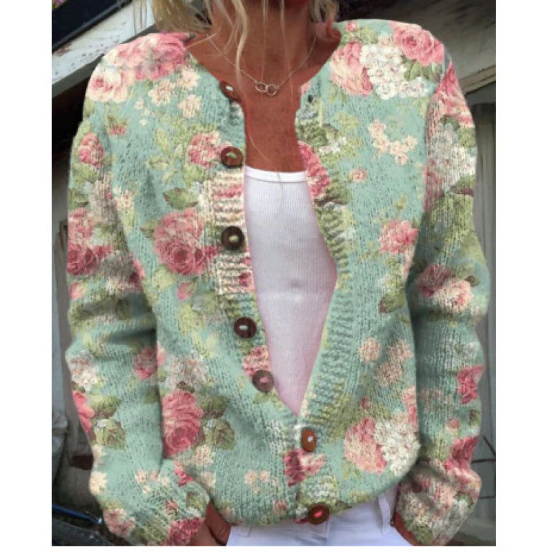 Digital Printed Cardigan Hoodie for Women – Early Spring/Autumn