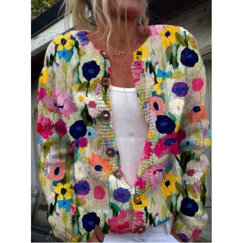 Digital Printed Cardigan Hoodie for Women – Early Spring/Autumn