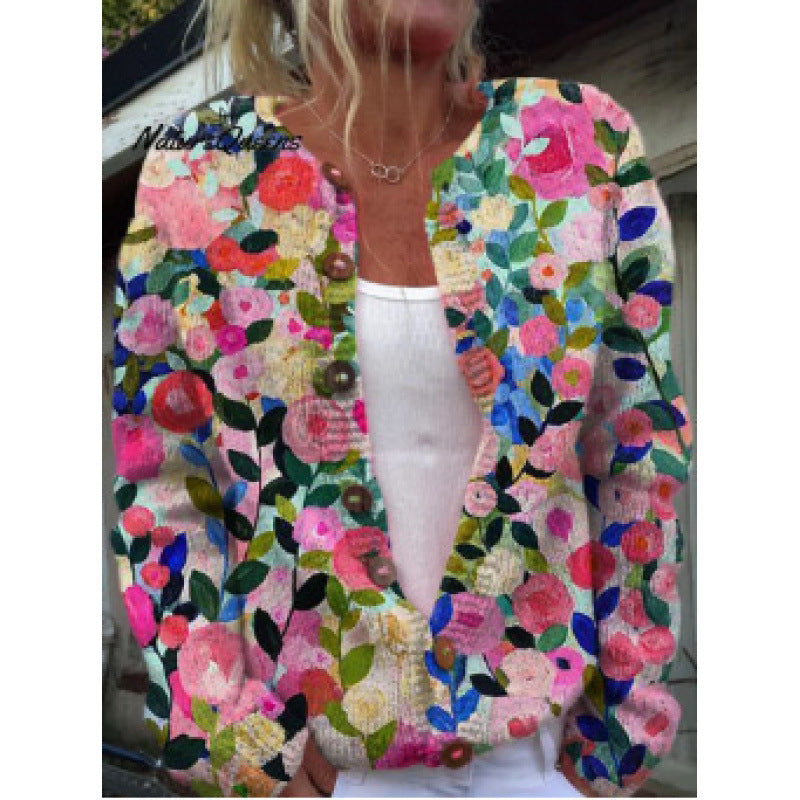 Digital Printed Cardigan Hoodie for Women – Early Spring/Autumn