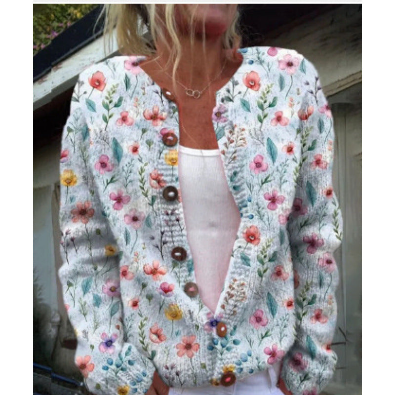 Digital Printed Cardigan Hoodie for Women – Early Spring/Autumn