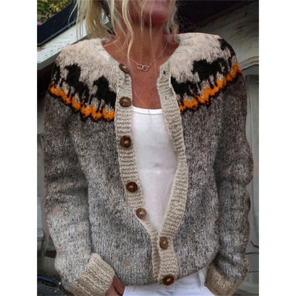 Digital Printed Cardigan Hoodie Women's Early Spring/Autumn Outerwear