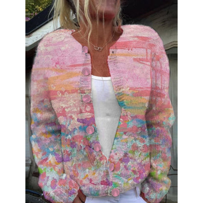 Digital Printed Cardigan Hoodie Women's Early Spring/Autumn Outerwear