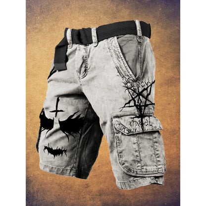 Digital Printing Trendy Shorts Zipper Men's Pants