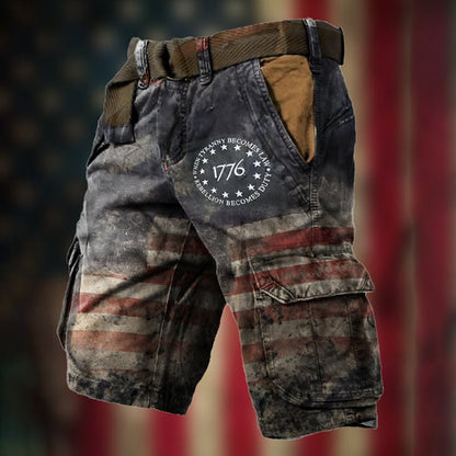 Digital Printing Trendy Shorts Zipper Men's Pants