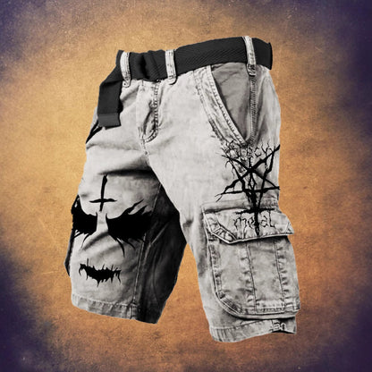 Digital Printing Trendy Shorts Zipper Men's Pants