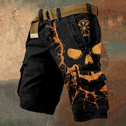 Digital Printing Trendy Shorts Zipper Men's Pants