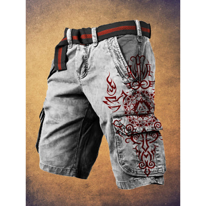 Digital Printing Trendy Shorts Zipper Men's Pants