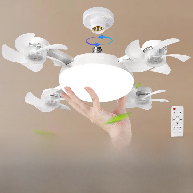 Dimmable Remote Control Ceiling Fan Light with E27 Base
