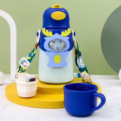 Dinosaur Baby Strap Double Lid Insulated Cup