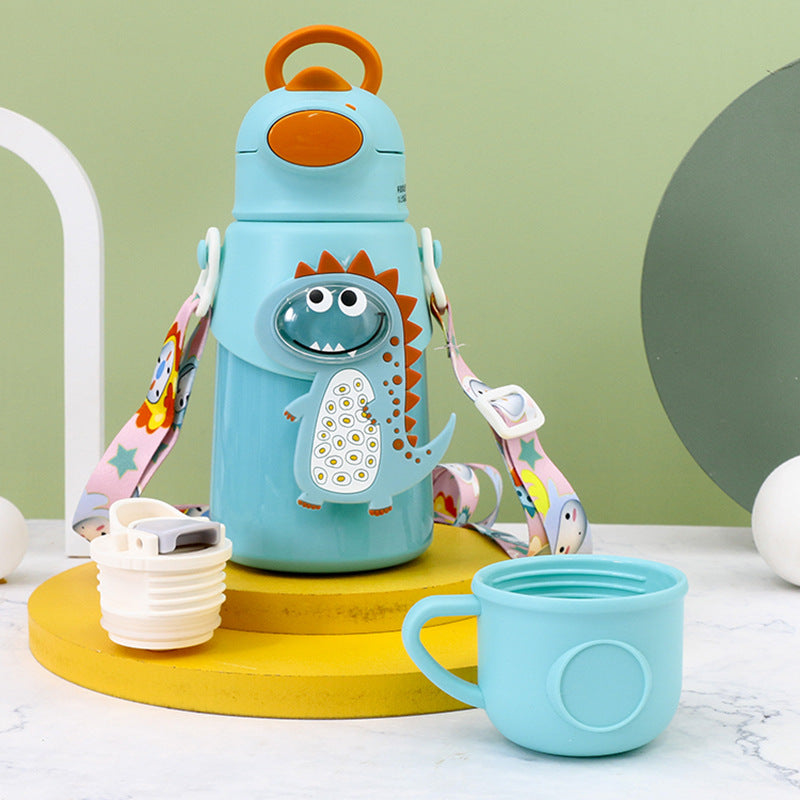 Dinosaur Baby Strap Double Lid Insulated Cup