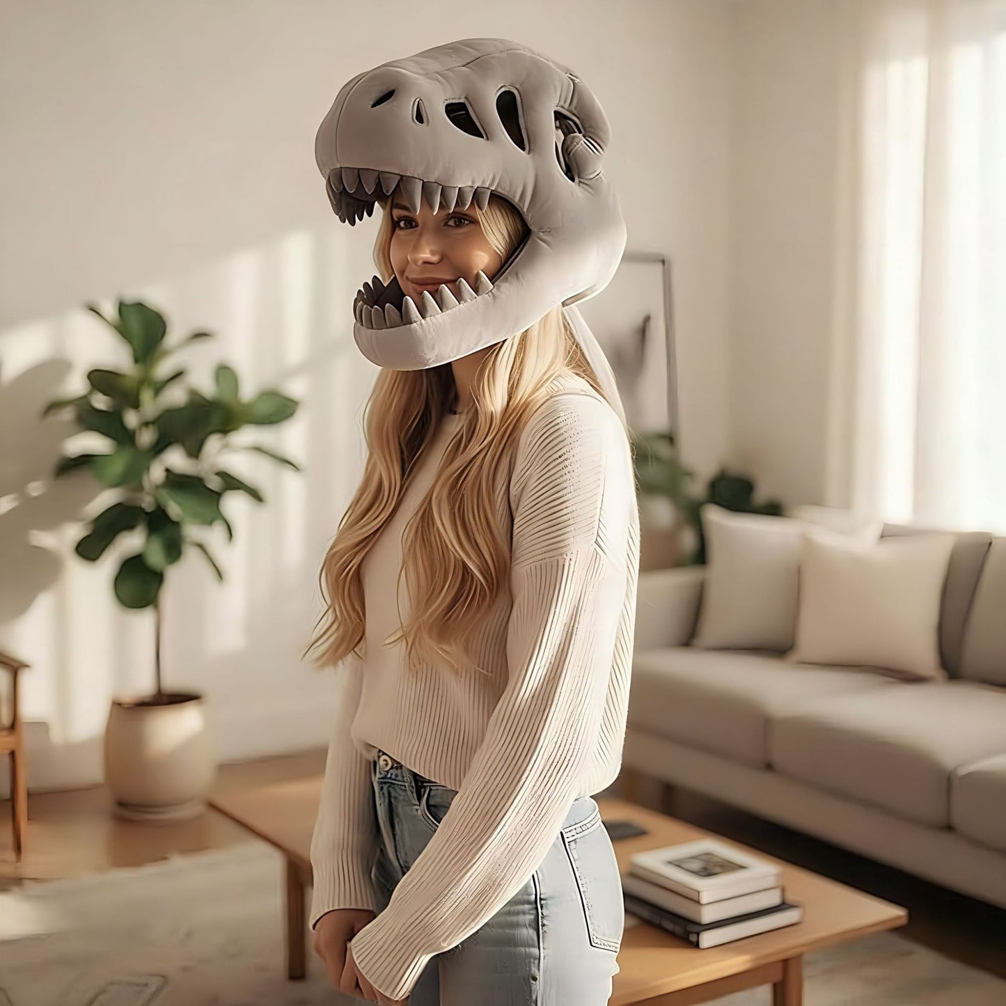 Dinosaur Skeleton Plush Costume Hat