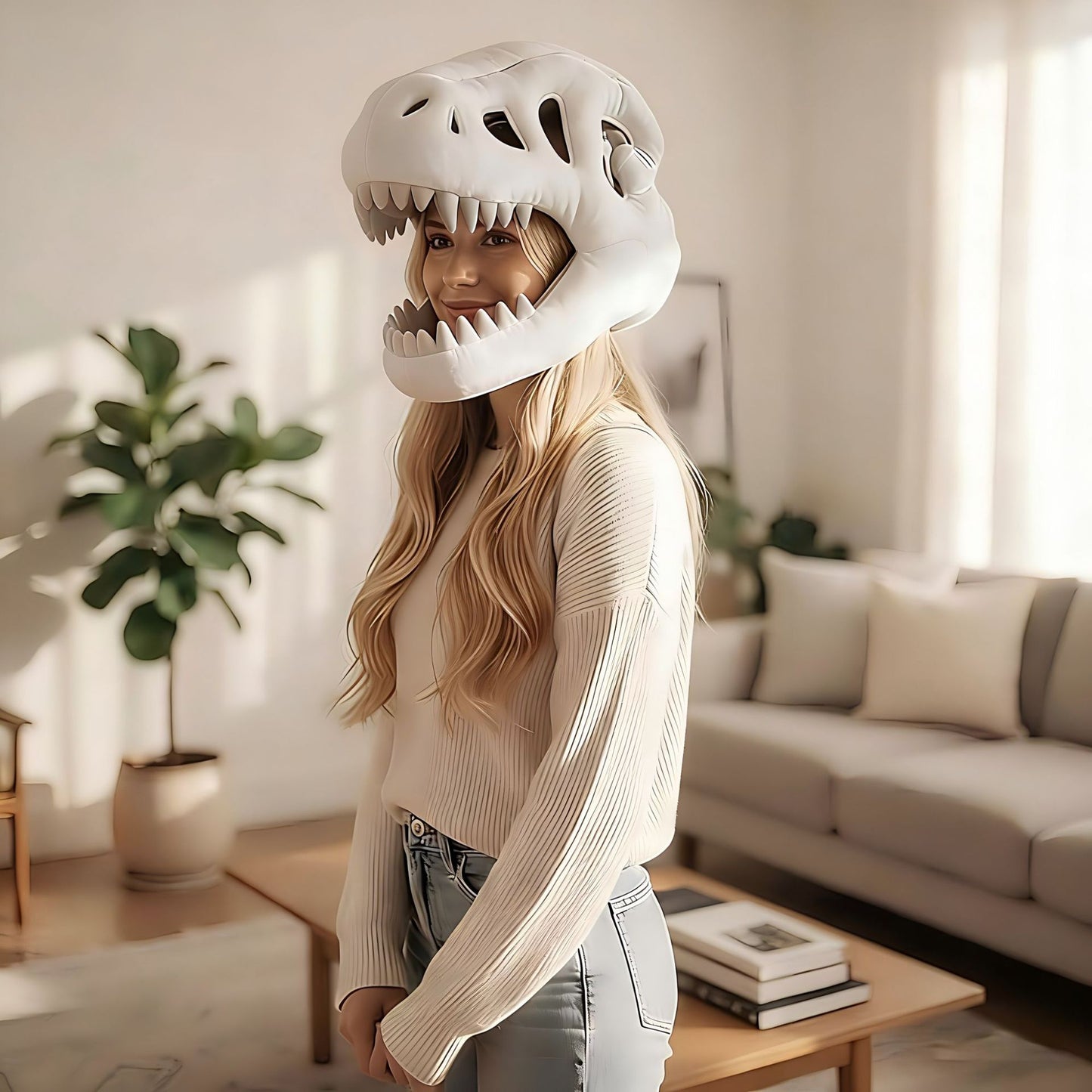 Dinosaur Skeleton Plush Costume Hat