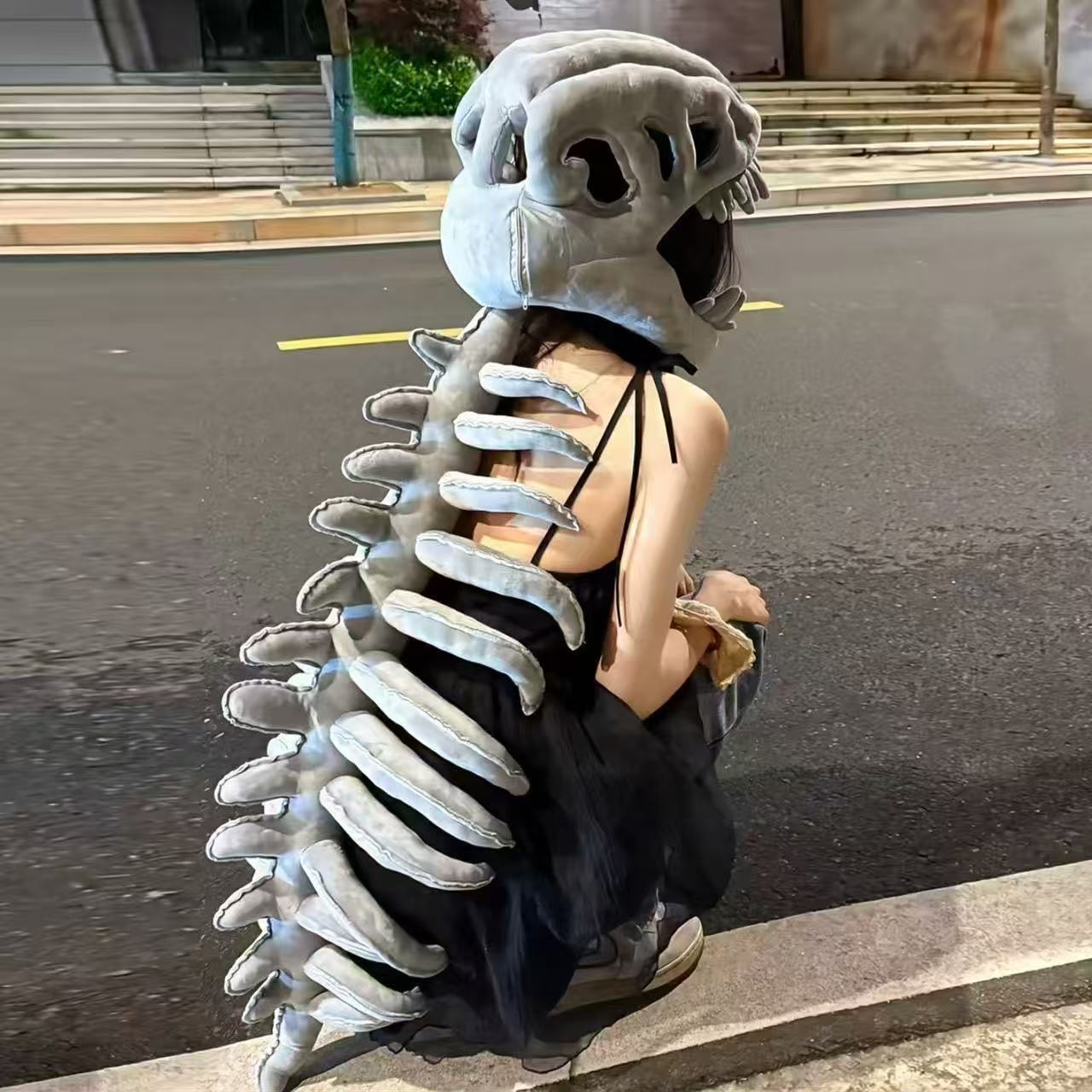 Dinosaur skeleton plush decoration