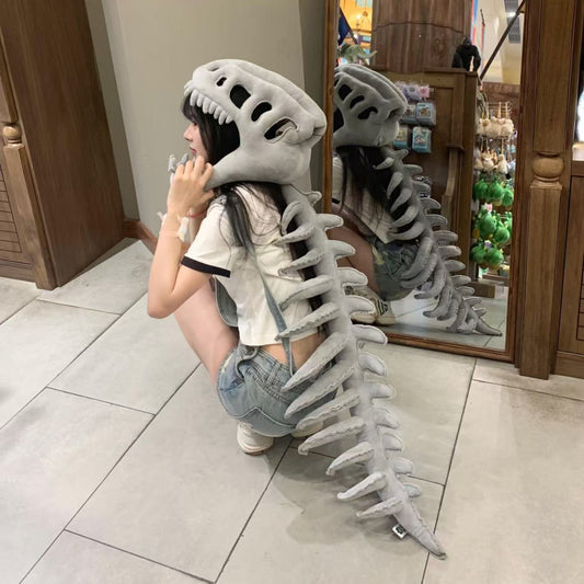 Dinosaur skeleton plush headgear