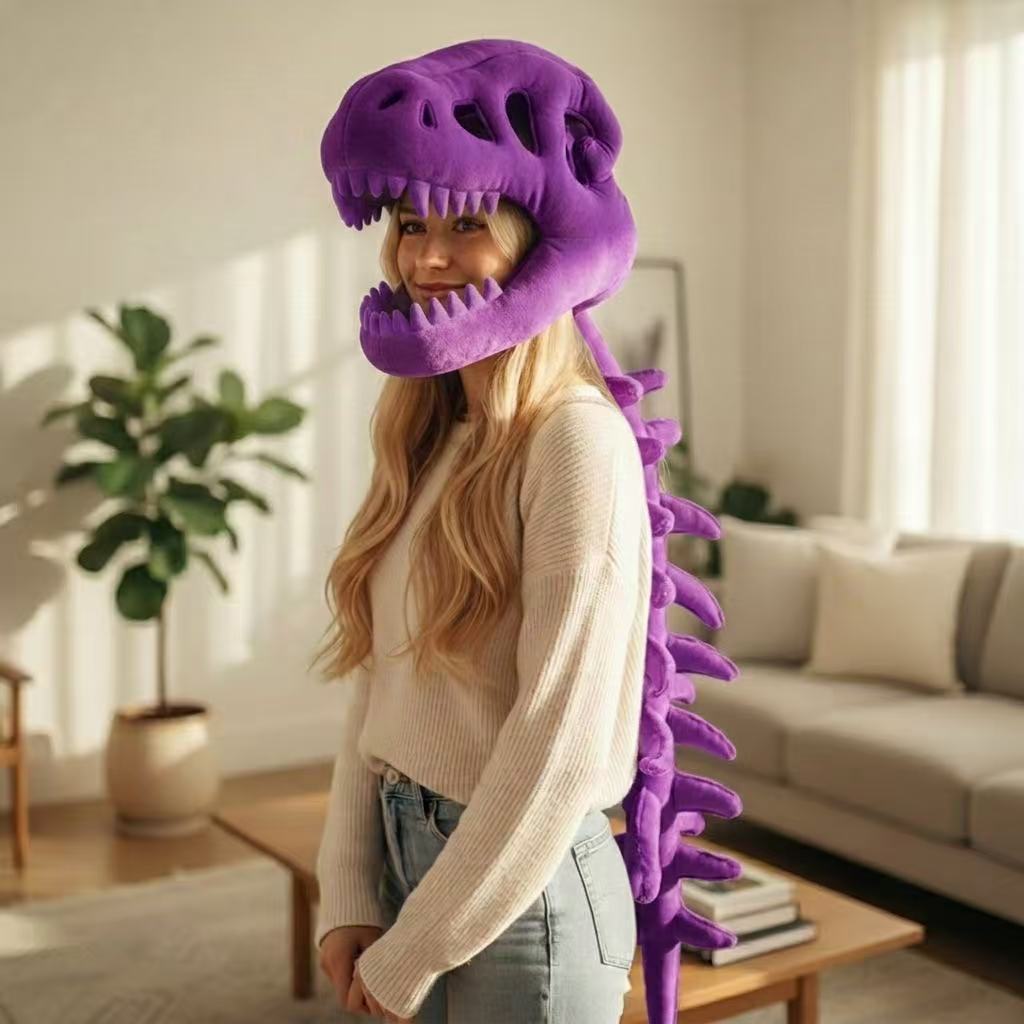 Dinosaur Skeleton Plush Headgear Toy