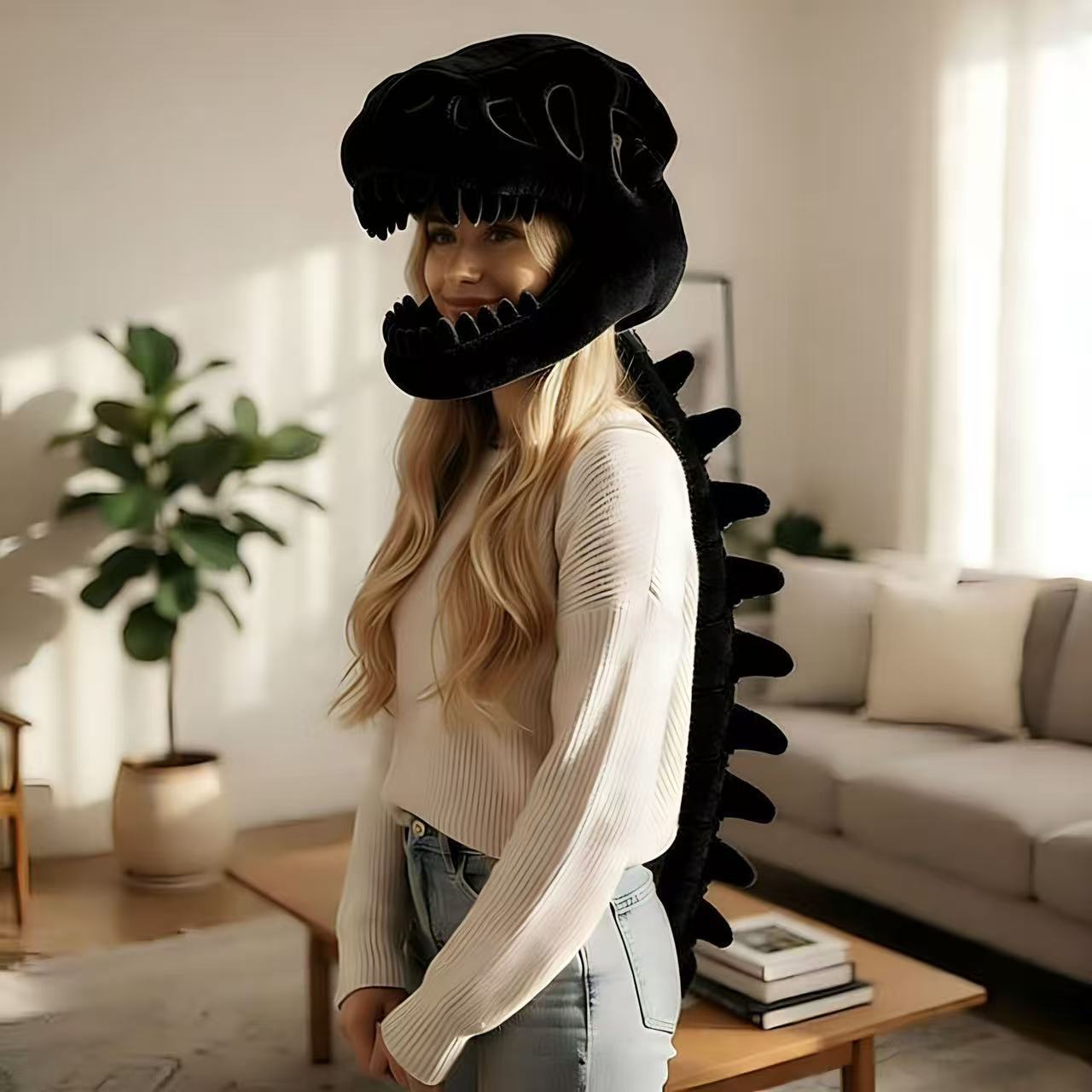 Dinosaur Skeleton Plush Headgear Toy