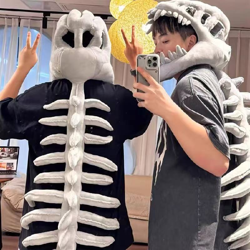 Dinosaur Skeleton Plush Headgear Toy