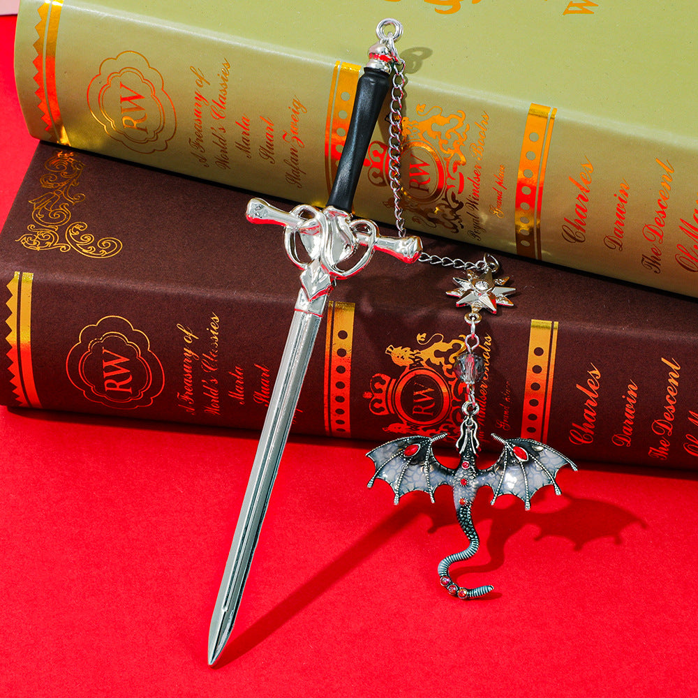 Dinosaur Themed Metal Bookmark for Readers