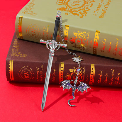 Dinosaur Themed Metal Bookmark for Readers