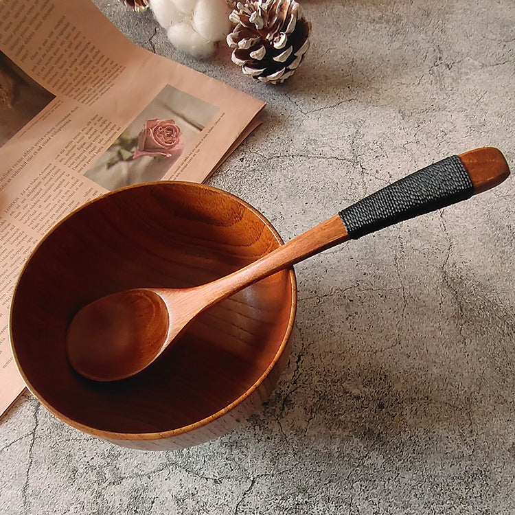 Directly Supplied from the Manufacturer, Wooden Spoons with Long Handles, Wooden Spoons with Wrapped Strings, Small Spoons for Home Use, Rice Spoons, Honey Spoons, Mixing Spoons, Wholesale Spoons