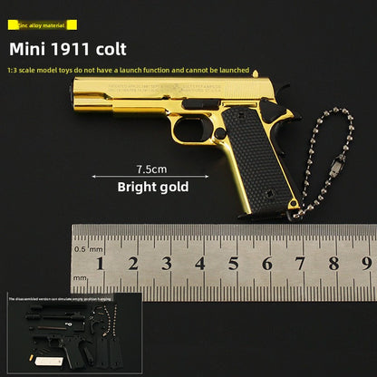Disassembled 1911 Gun Model Alloy Keychain Toy