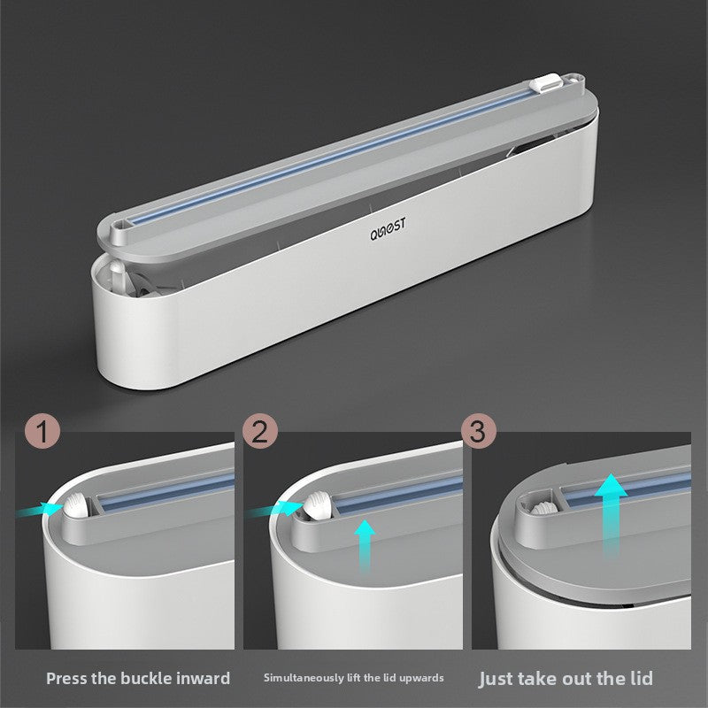 Disposable Cling Film Cutter with Magnetic Refrigerator Attachment