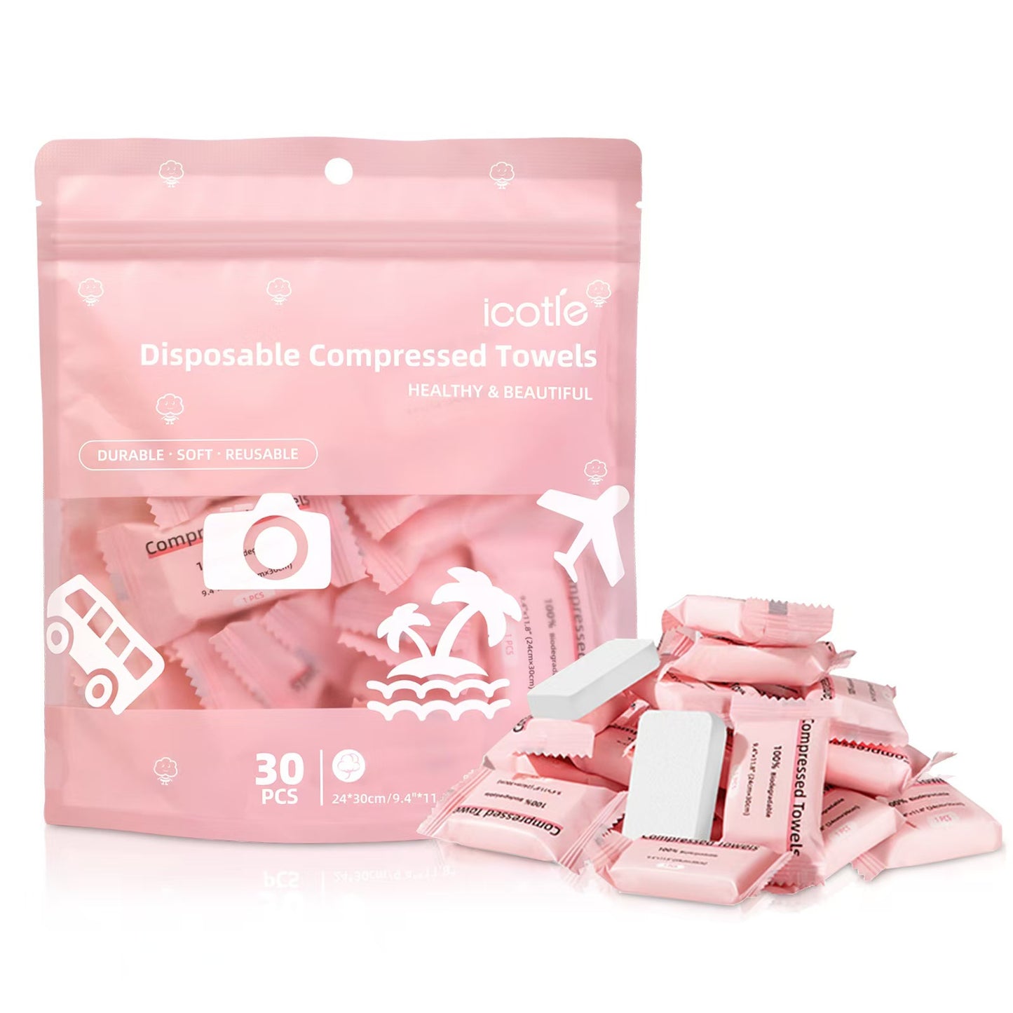 Disposable compressed towel