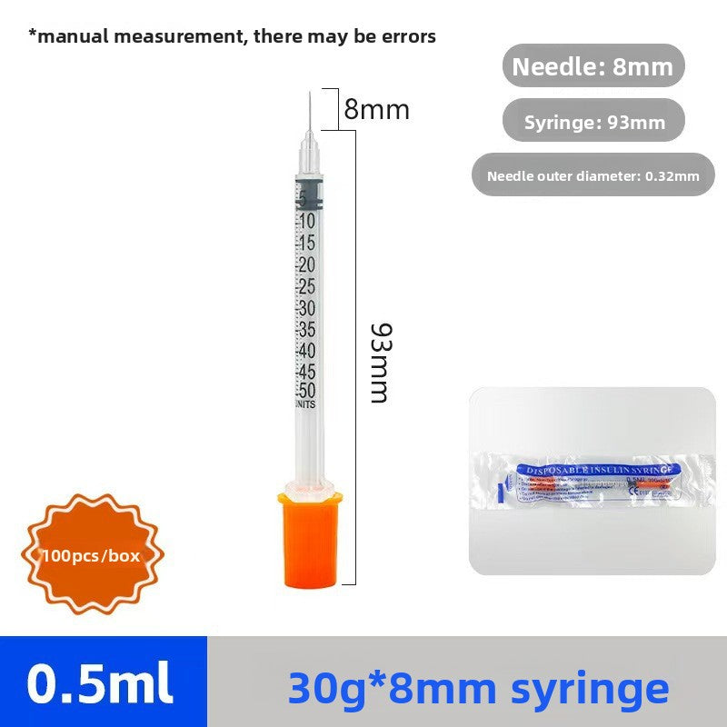 Disposable Insulin Syringe 1ml 31G 6mm with Needle