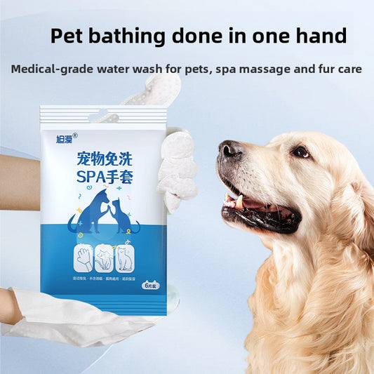 Disposable pet cleaning gloves and wipes
