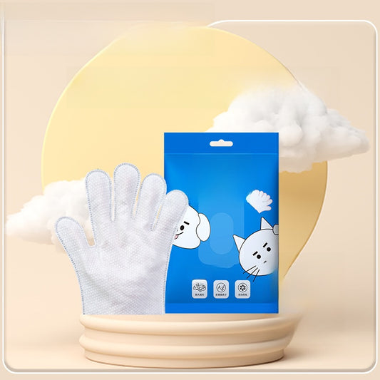 Disposable pet cleaning gloves and wipes