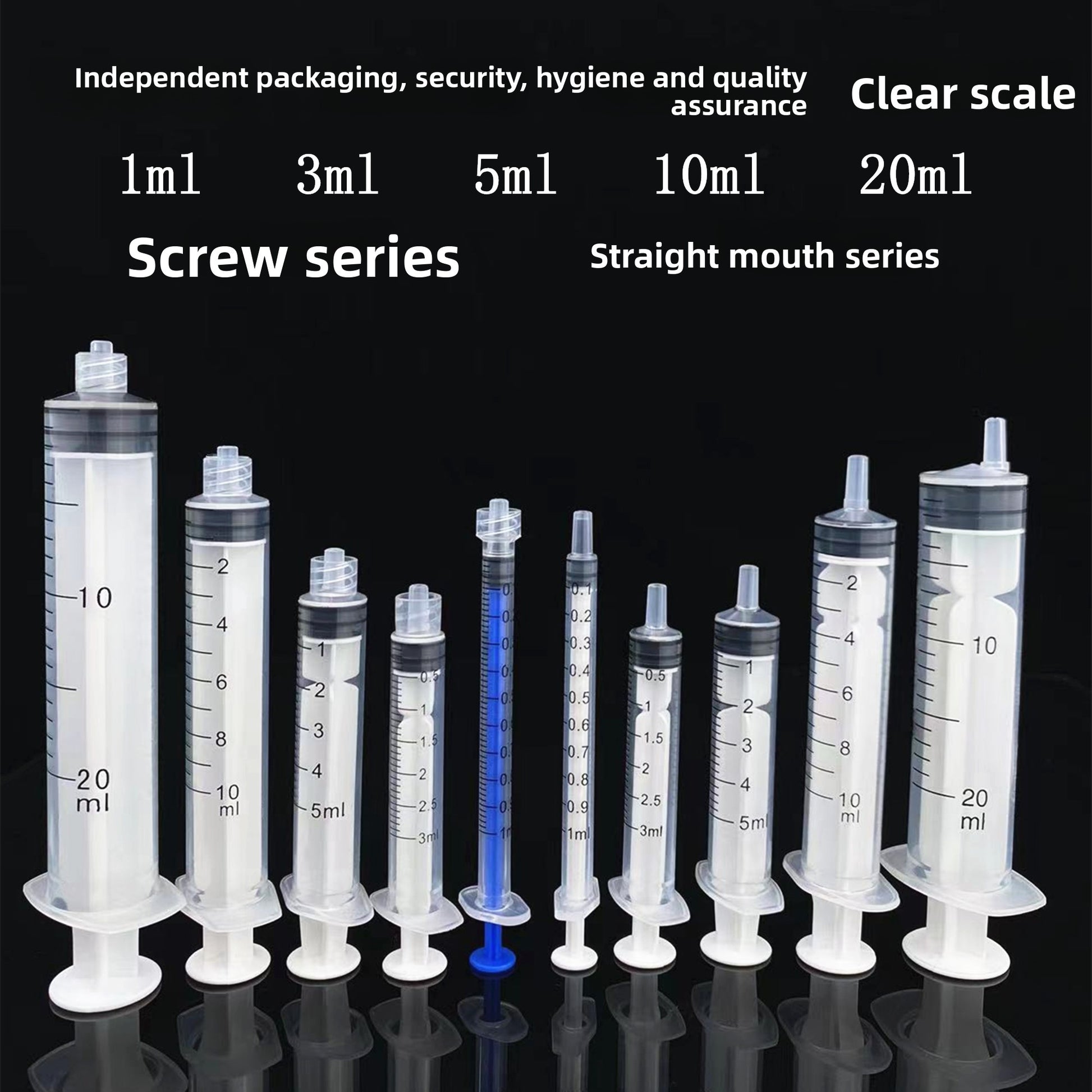 Disposable Plastic Syringe with Screw Cap for Dispensing and Feeding