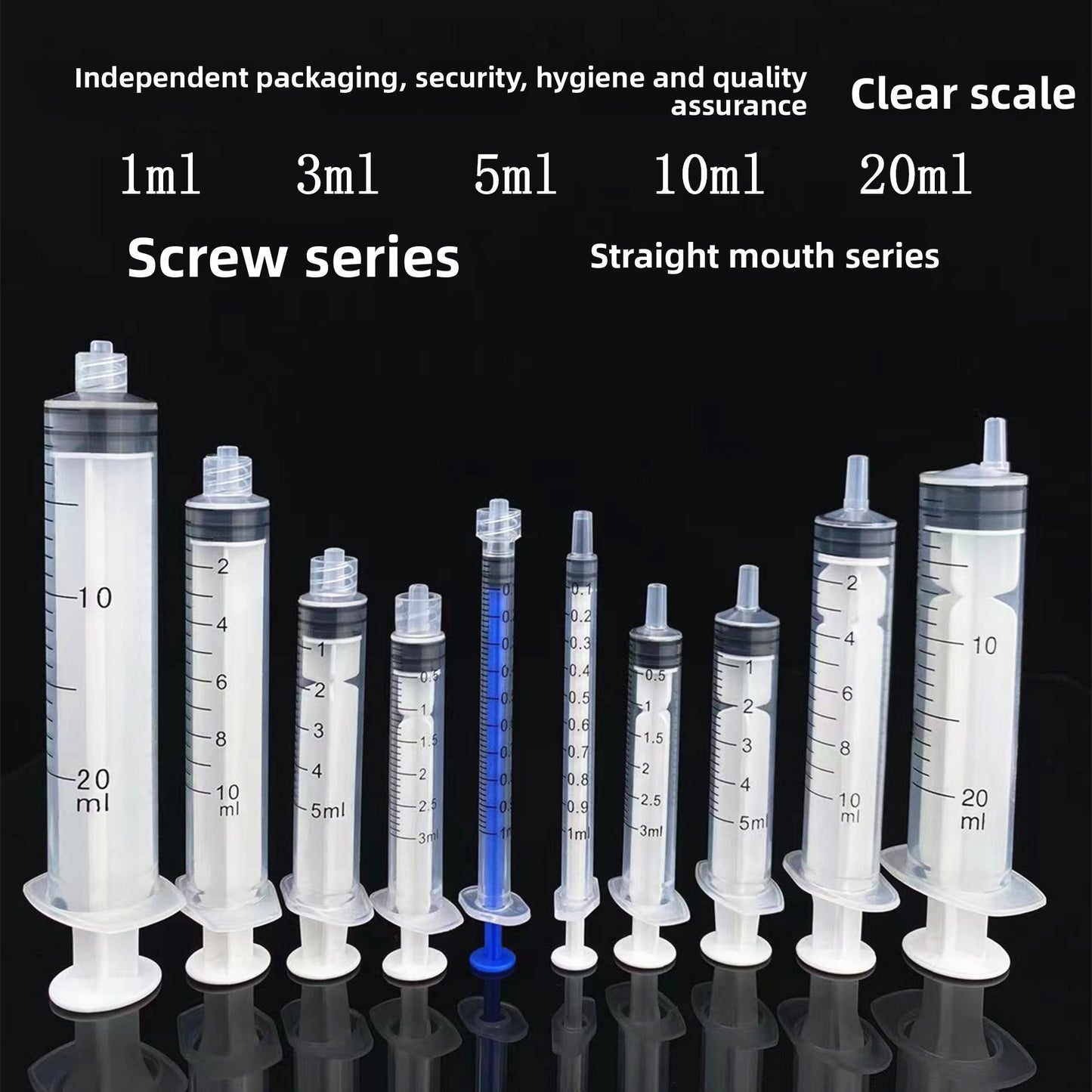 Disposable Plastic Syringe with Screw Cap for Dispensing and Feeding