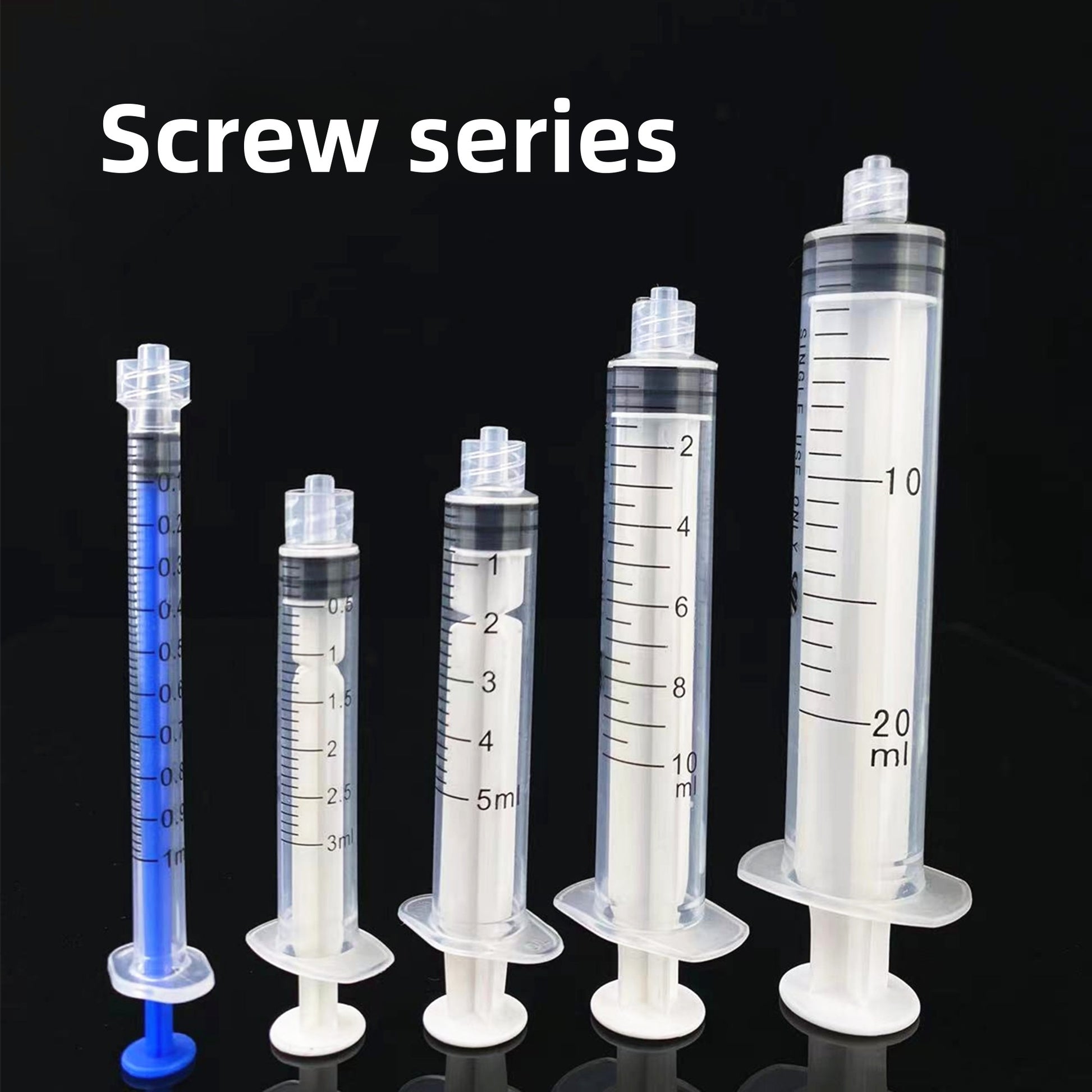 Disposable Plastic Syringe with Screw Cap for Dispensing and Feeding