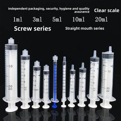 Disposable Plastic Syringe with Screw Cap for Dispensing and Feeding