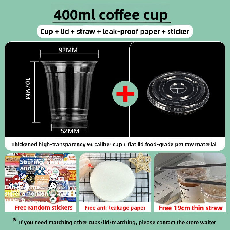 Disposable plastic transparent milk tea cups