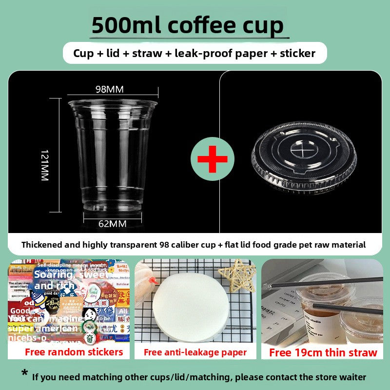 Disposable plastic transparent milk tea cups