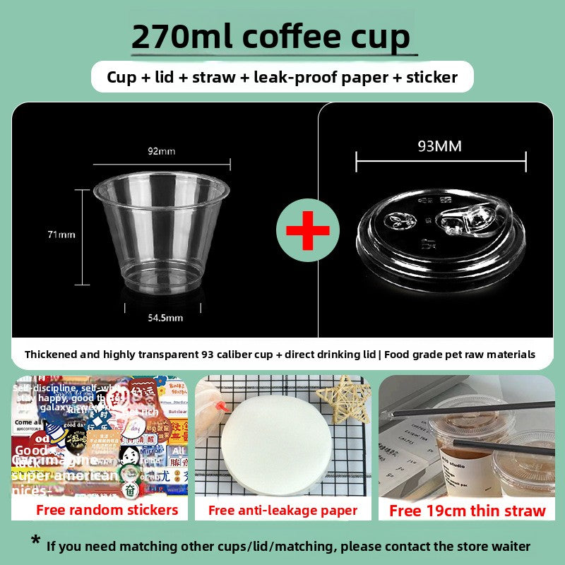 Disposable plastic transparent milk tea cups