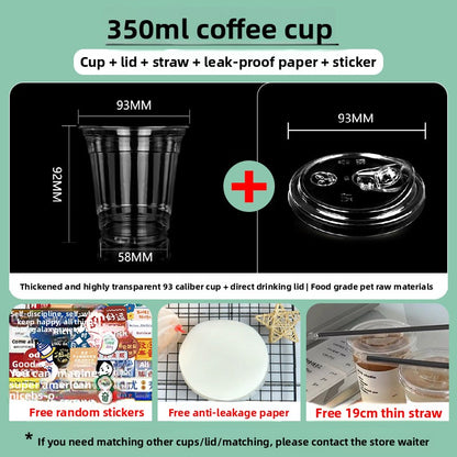 Disposable plastic transparent milk tea cups