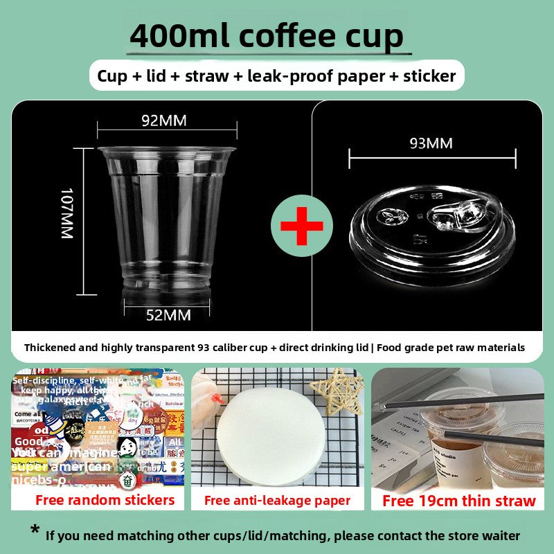 Disposable plastic transparent milk tea cups