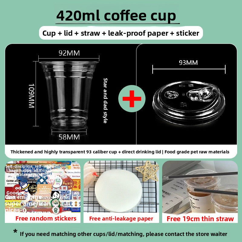 Disposable plastic transparent milk tea cups