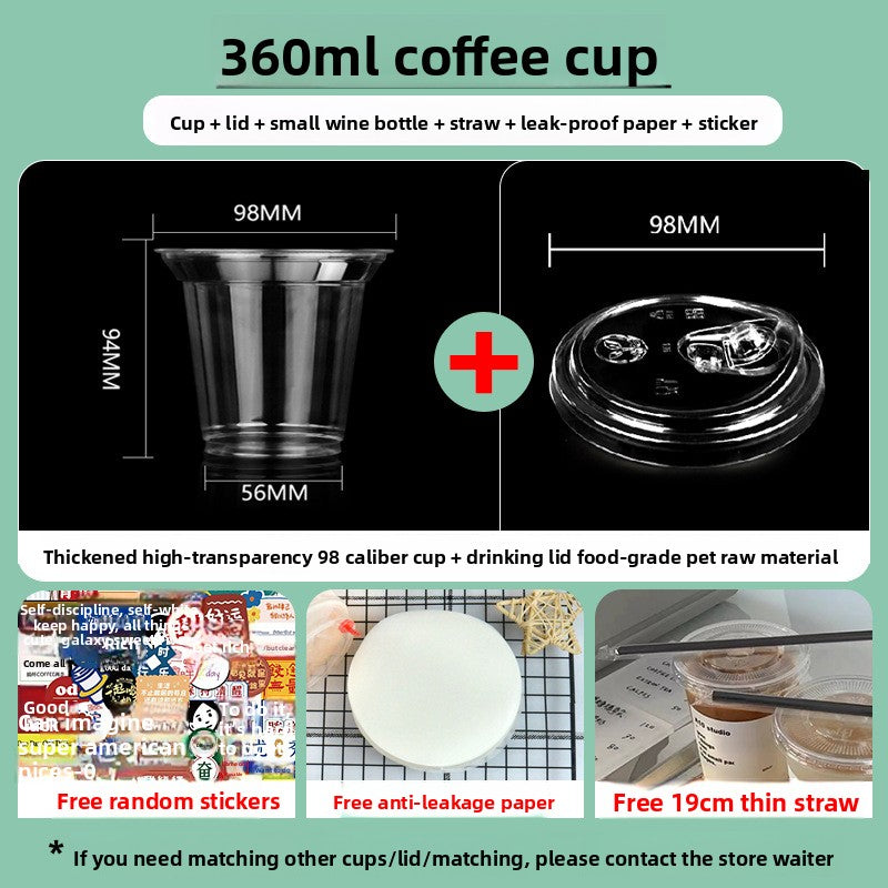 Disposable plastic transparent milk tea cups