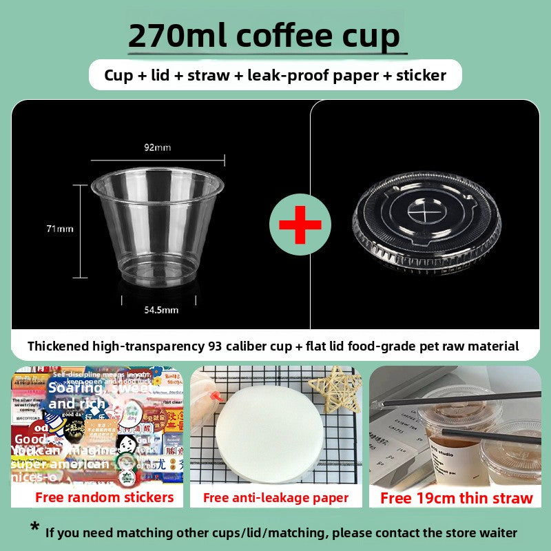 Disposable plastic transparent milk tea cups