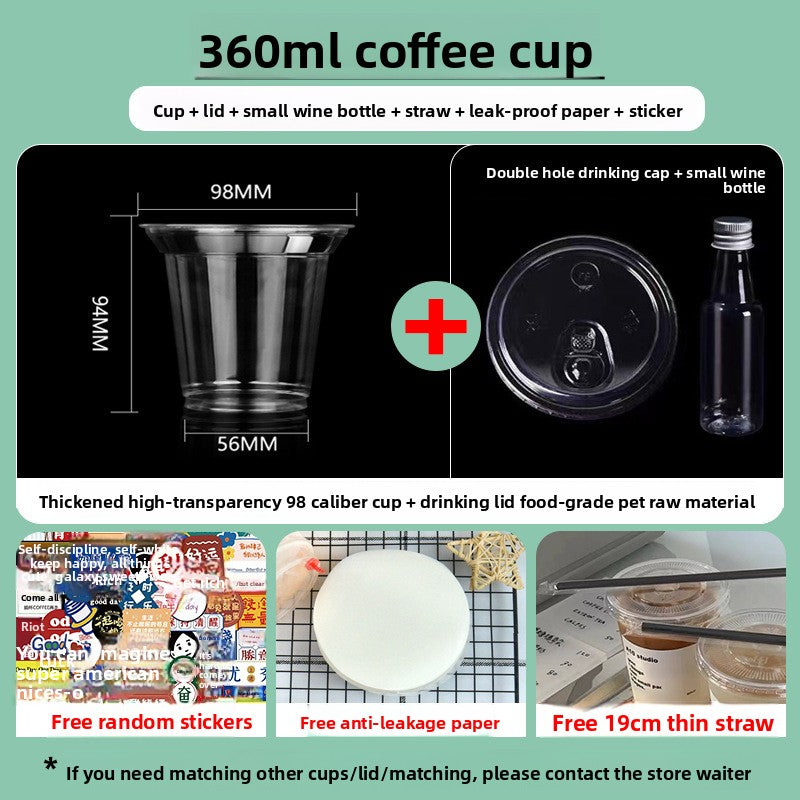 Disposable plastic transparent milk tea cups