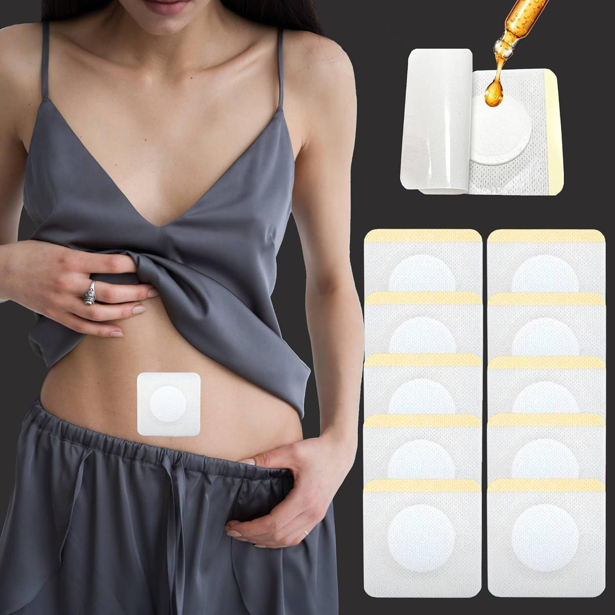 Disposable self-adhesive castor oil patch
