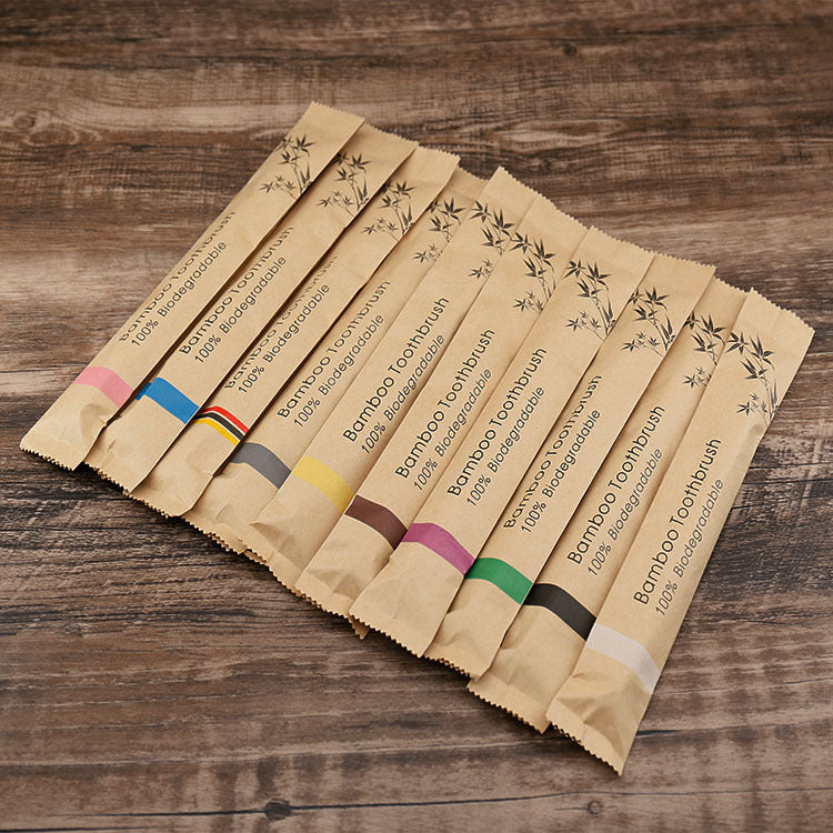 Disposable soft bamboo handle toothbrush