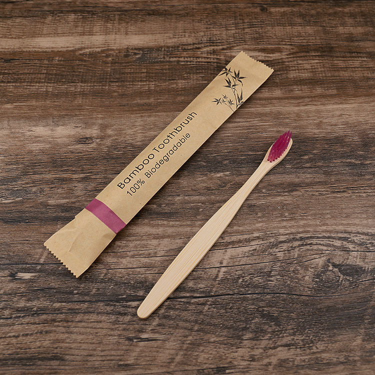 Disposable soft bamboo handle toothbrush