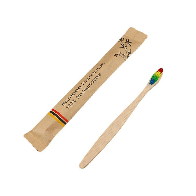 Disposable soft bamboo handle toothbrush
