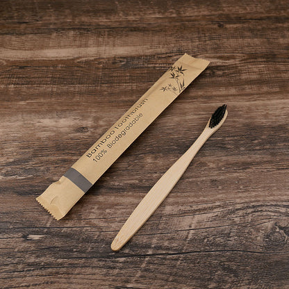 Disposable soft bamboo handle toothbrush