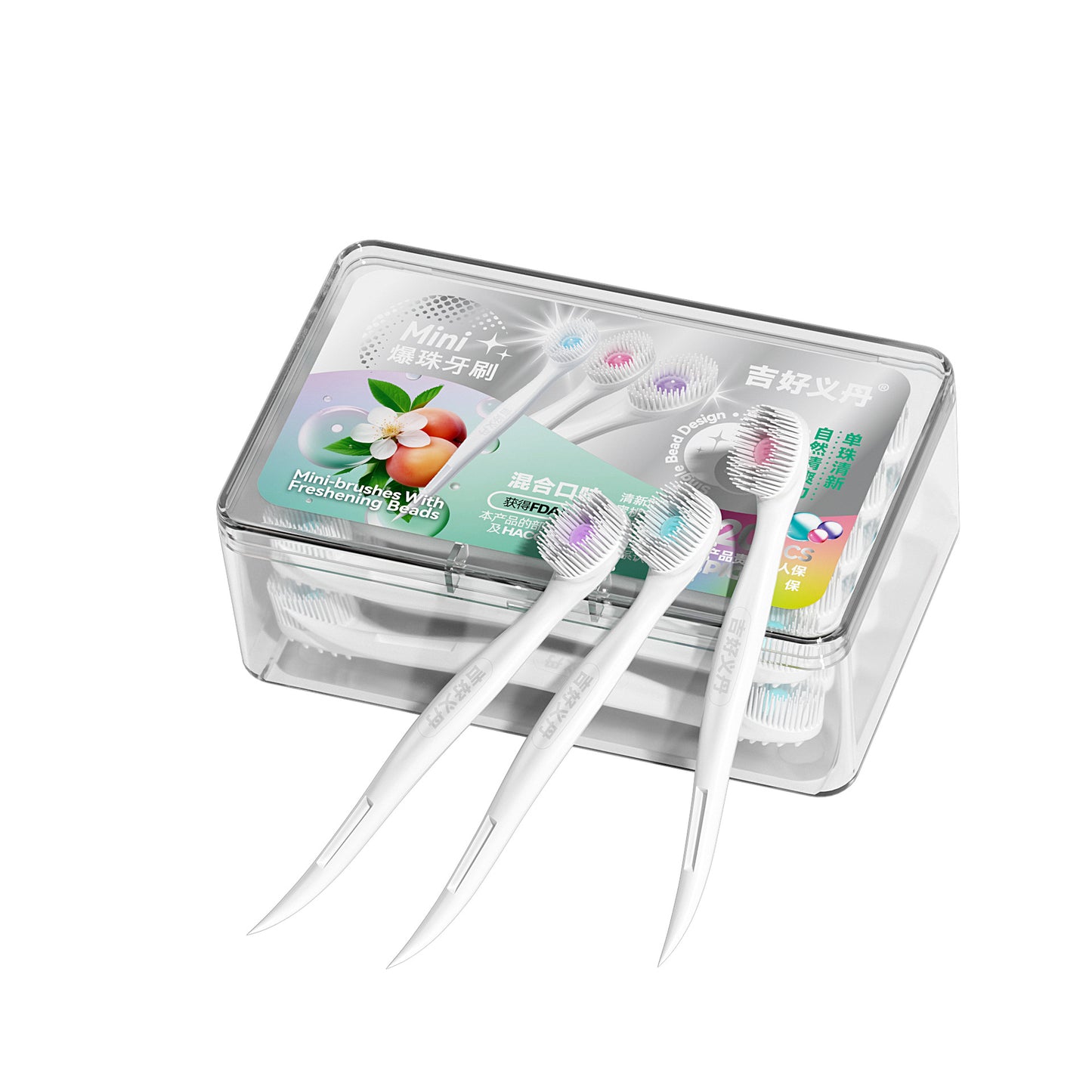 Disposable toothbrush for cleaning bad breath beads
